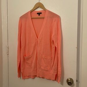 JCrew lightweight long coral cardigan